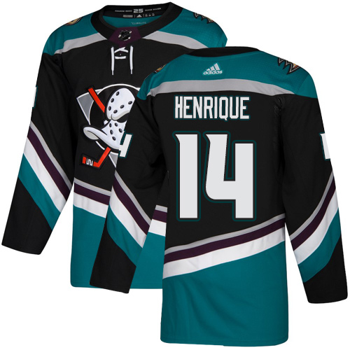 Personalized Ducks #14 Adam Henrique Black Teal Alternate Authentic Stitched Hockey Jersey