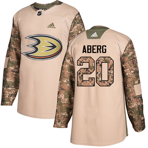 Personalized Ducks #20 Pontus Aberg Camo Authentic 2017 Veterans Day Stitched Hockey Jersey
