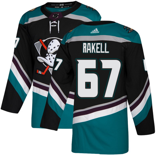 Personalized Ducks #67 Rickard Rakell Black Teal Alternate Authentic Stitched Hockey Jersey
