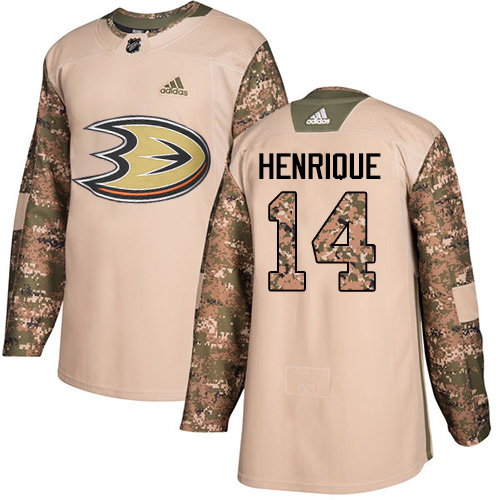 Personalized Ducks #14 Adam Henrique Camo Authentic 2017 Veterans Day Stitched Hockey Jersey