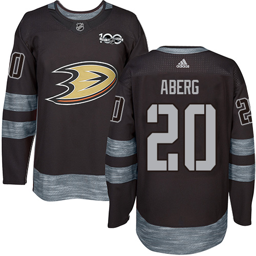 Personalized Ducks #20 Pontus Aberg Black 1917-2017 100th Anniversary Stitched Hockey Jersey