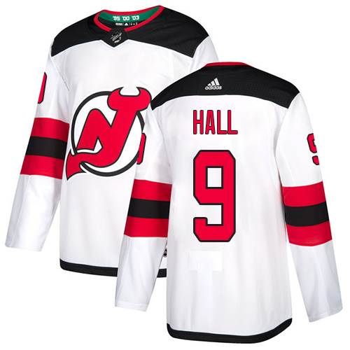 Personalized Devils #9 Taylor Hall White Road Authentic Stitched Hockey Jersey