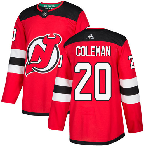 Personalized Devils #20 Blake Coleman Red Home Authentic Stitched Hockey Jersey