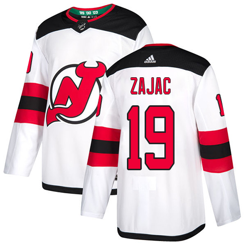 Personalized Devils #19 Travis Zajac White Road Authentic Stitched Hockey Jersey
