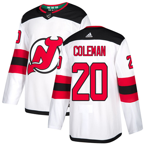 Personalized Devils #20 Blake Coleman White Road Authentic Stitched Hockey Jersey