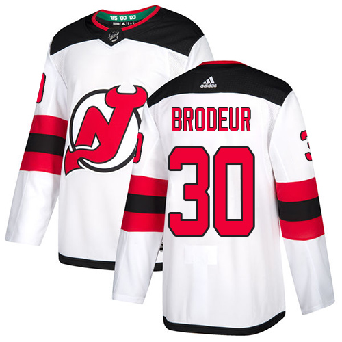 Personalized Devils #30 Martin Brodeur White Road Authentic Stitched Hockey Jersey