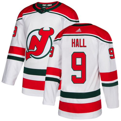 Personalized Devils #9 Taylor Hall White Alternate Authentic Stitched Hockey Jersey
