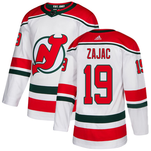 Personalized Devils #19 Travis Zajac White Alternate Authentic Stitched Hockey Jersey