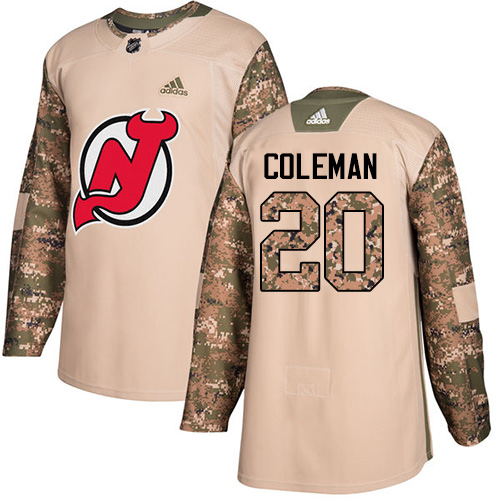 Personalized Devils #20 Blake Coleman Camo Authentic 2017 Veterans Day Stitched Hockey Jersey
