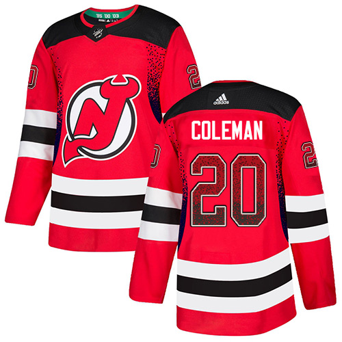 Personalized Devils #20 Blake Coleman Red Home Authentic Drift Fashion Stitched Hockey Jersey
