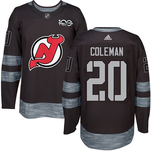 Personalized Devils #20 Blake Coleman Black 1917-2017 100th Anniversary Stitched Hockey Jersey
