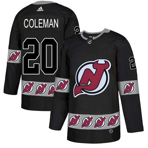 Personalized Devils #20 Blake Coleman Black Authentic Team Logo Fashion Stitched Hockey Jersey