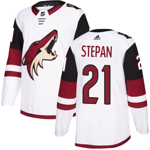 Personalized Coyotes #21 Derek Stepan White Road Authentic Stitched Hockey Jersey