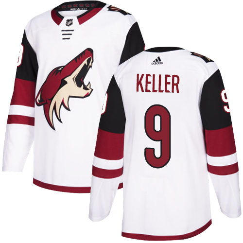 Personalized Coyotes #9 Clayton Keller White Road Authentic Stitched Hockey Jersey
