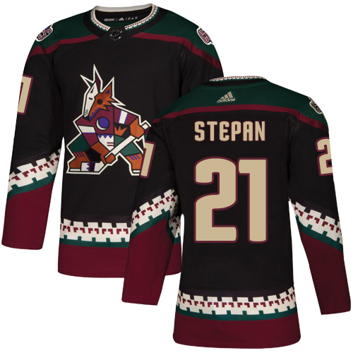 Personalized Coyotes #21 Derek Stepan Black Alternate Authentic Stitched Hockey Jersey
