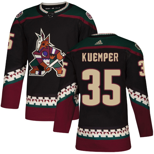 Personalized Coyotes #35 Darcy Kuemper Black Alternate Authentic Stitched Hockey Jersey
