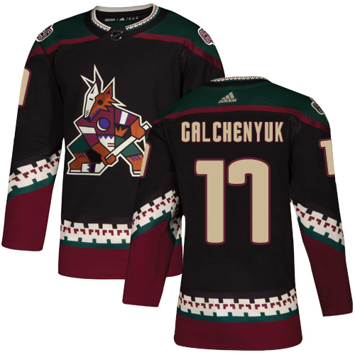 Personalized Coyotes #17 Alex Galchenyuk Black Alternate Authentic Stitched Hockey Jersey