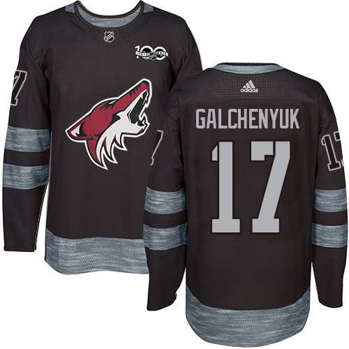 Personalized Coyotes #17 Alex Galchenyuk Black 1917-2017 100th Anniversary Stitched Hockey Jersey
