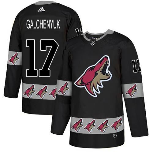 Personalized Coyotes #17 Alex Galchenyuk Black Authentic Team Logo Fashion Stitched Hockey Jersey