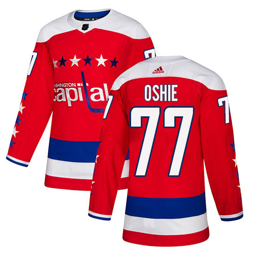 Personalized Capitals #77 T.J. Oshie Red Alternate Authentic Stitched Hockey Jersey