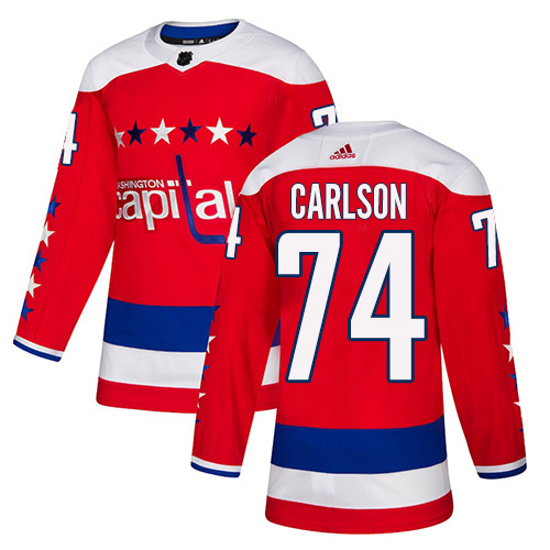 Personalized Capitals #74 John Carlson Red Alternate Authentic Stitched Hockey Jersey