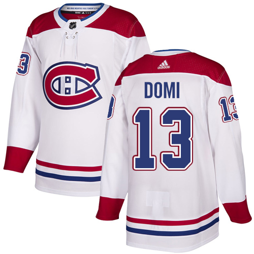 Personalized Canadiens #13 Max Domi White Road Authentic Stitched Hockey Jersey