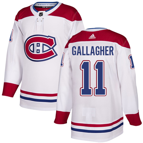 Personalized Canadiens #11 Brendan Gallagher White Road Authentic Stitched Hockey Jersey