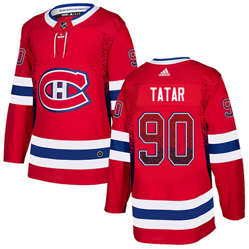 Personalized Canadiens #90 Tomas Tatar Red Home Authentic Drift Fashion Stitched Hockey Jersey