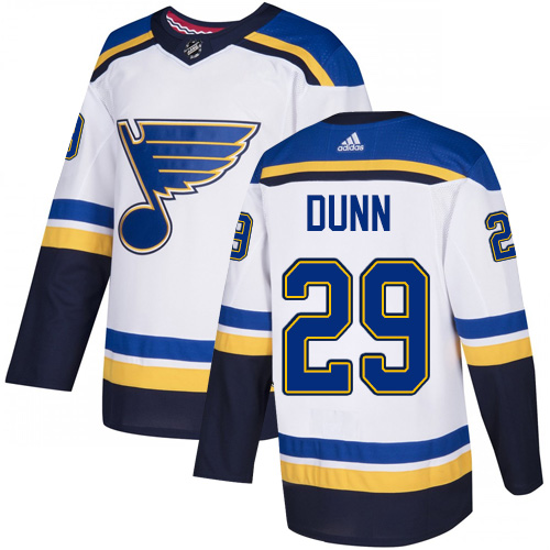 Personalized Blues #29 Vince Dunn White Road Authentic Stitched Hockey Jersey