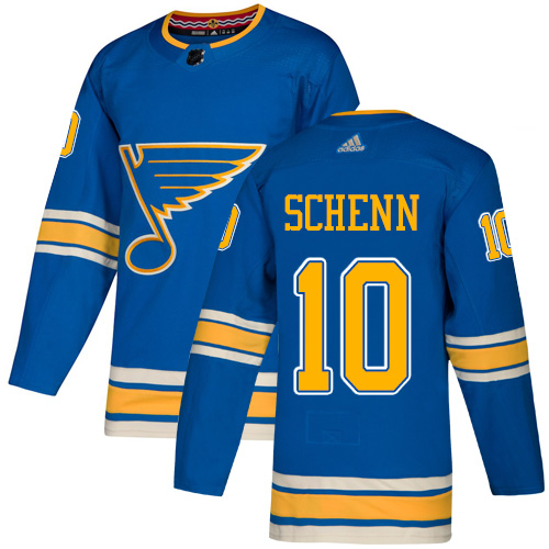 Personalized Blues #10 Brayden Schenn Blue Alternate Authentic Stitched Hockey Jersey
