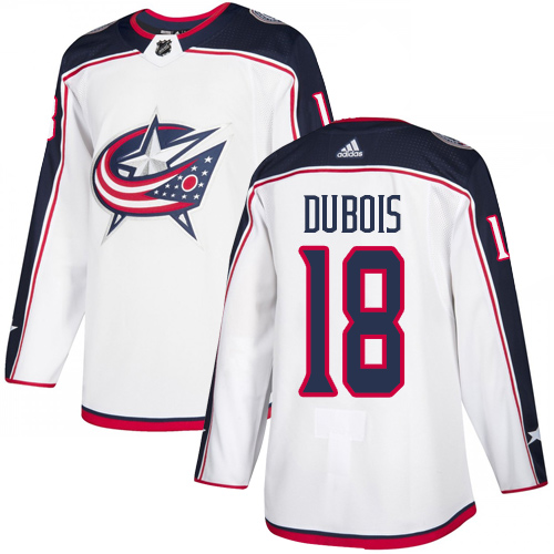 Personalized Blue Jackets #18 Pierre-Luc Dubois White Road Authentic Stitched Hockey Jersey