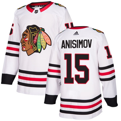 Personalized Blackhawks #15 Artem Anisimov White Road Authentic Stitched Hockey Jersey