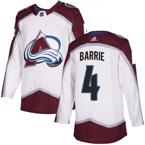 Personalized Avalanche #4 Tyson Barrie White Road Authentic Stitched Hockey Jersey