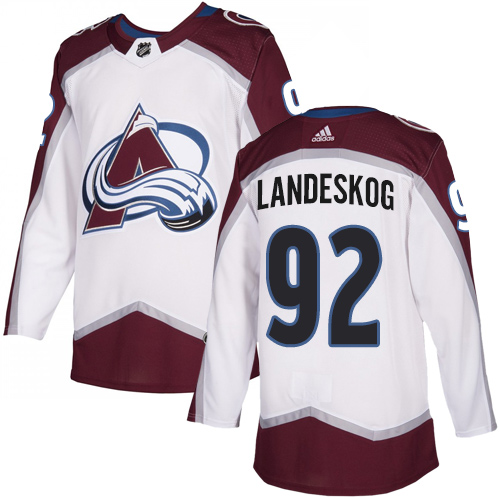 Personalized Avalanche #92 Gabriel Landeskog White Road Authentic Stitched Hockey Jersey