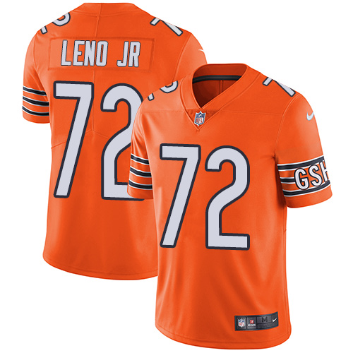 Personalized Bears #72 Charles Leno Jr Orange Men’s Stitched Football Limited Rush Jersey