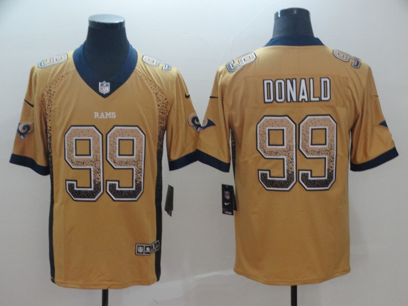 Personalized Rams 99 Aaron Donald Gold Drift Fashion Limited Jersey