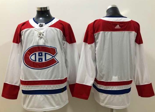 Personalized Canadiens Blank White Road Authentic Stitched Hockey Jersey
