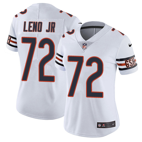 Personalized Bears #72 Charles Leno Jr White Women’s Stitched Football Untouchable Limited Jersey