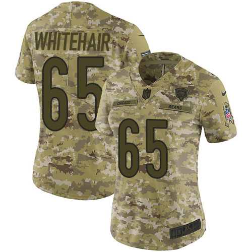 Personalized Bears #65 Cody Whitehair Camo Women’s Stitched Football Limited 2018 Salute to Service Jersey