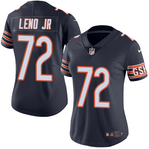 Personalized Bears #72 Charles Leno Jr Navy Blue Team Color Women’s Stitched Football Untouchable Limited Jersey