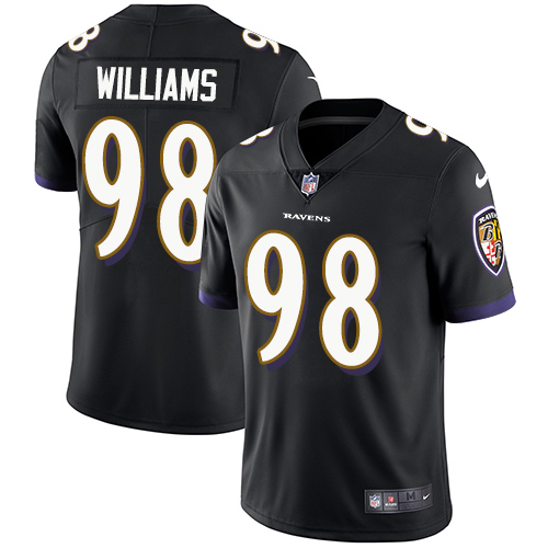 Personalized Ravens #98 Brandon Williams Black Alternate Youth Stitched Football Untouchable Limited Jersey
