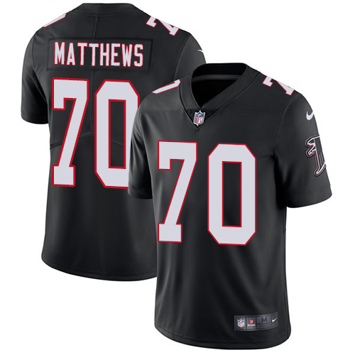 Personalized Falcons #70 Jake Matthews Black Alternate Youth Stitched Football Untouchable Limited Jersey