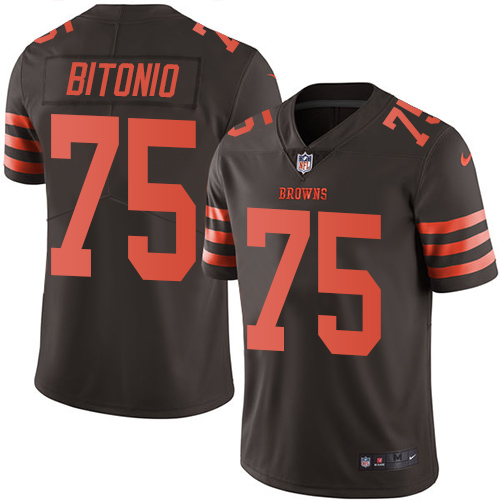 Personalized Browns #75 Joel Bitonio Brown Youth Stitched Football Limited Rush Jersey
