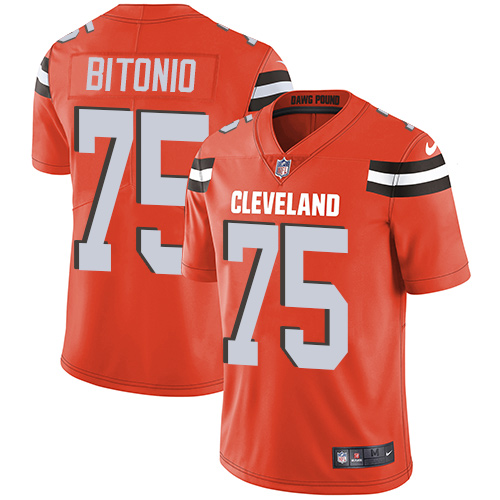 Personalized Browns #75 Joel Bitonio Orange Alternate Youth Stitched Football Untouchable Limited Jersey