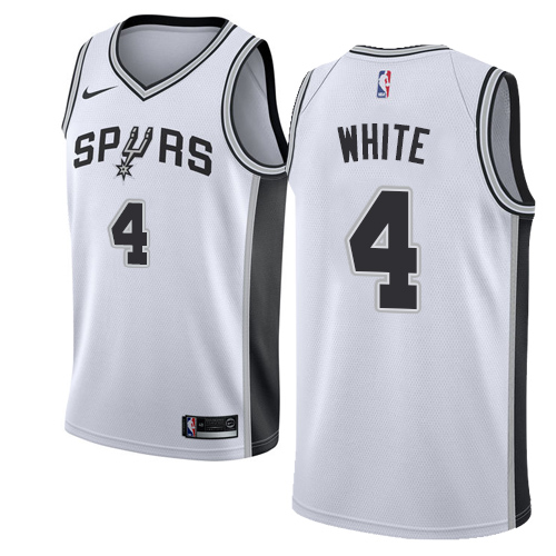 Personalized Spurs #4 Derrick White White Basketball Swingman Association Edition Jersey