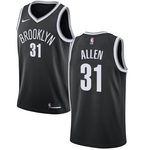 Personalized Nets #31 Jarrett Allen Black Basketball Swingman Icon Edition Jersey