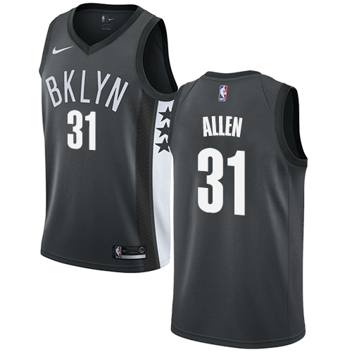 Personalized Nets #31 Jarrett Allen Gray Basketball Swingman Statement Edition Jersey