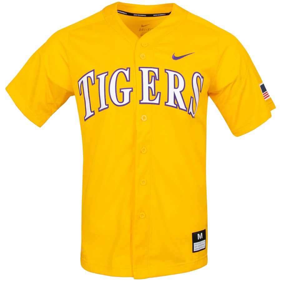 Personalized Custom LSU Tigers Gold College baseball Jersey