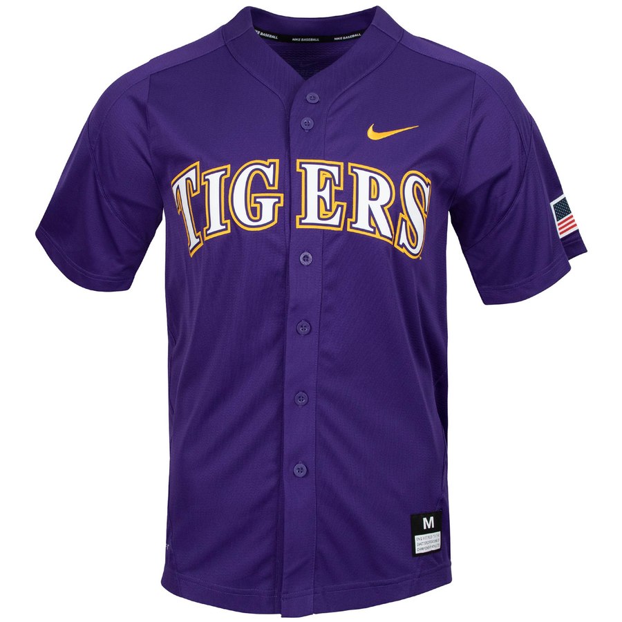 Personalized Custom LSU Tigers Purple College baseball Jersey