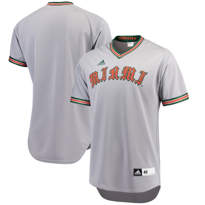 Personalized Custom Miami Hurricanes Gray NCAA Baseball Jersey